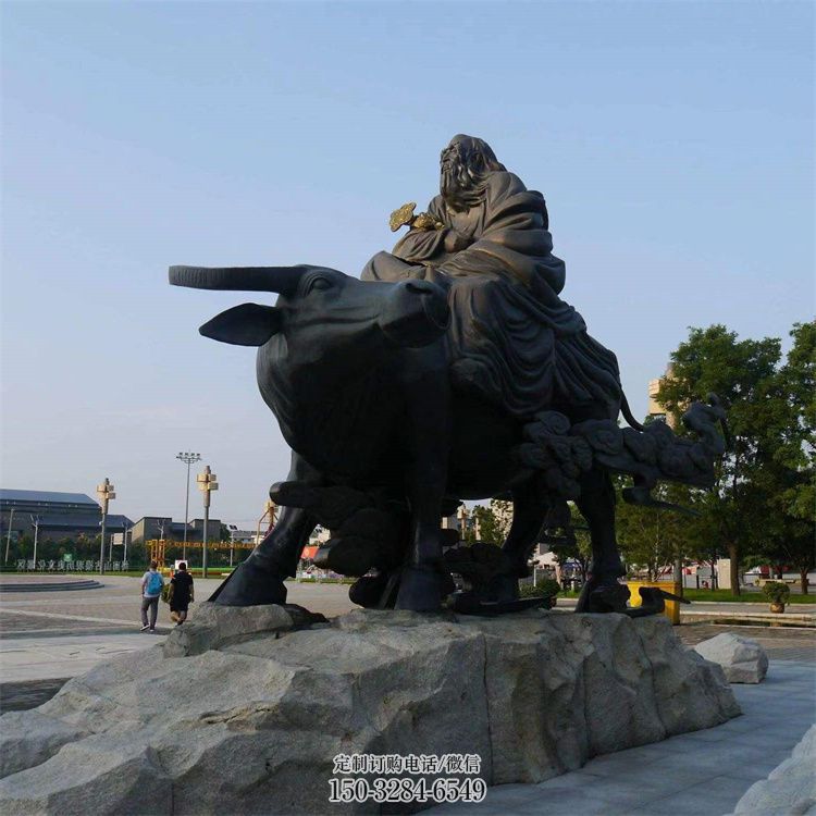 老子骑牛雕塑,铸铜古代人物雕塑 老子骑牛雕塑,铸铜古代人物雕塑