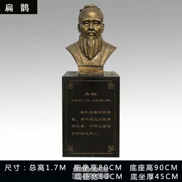 扁鹊人头像雕塑，制作名医半身像雕塑厂家